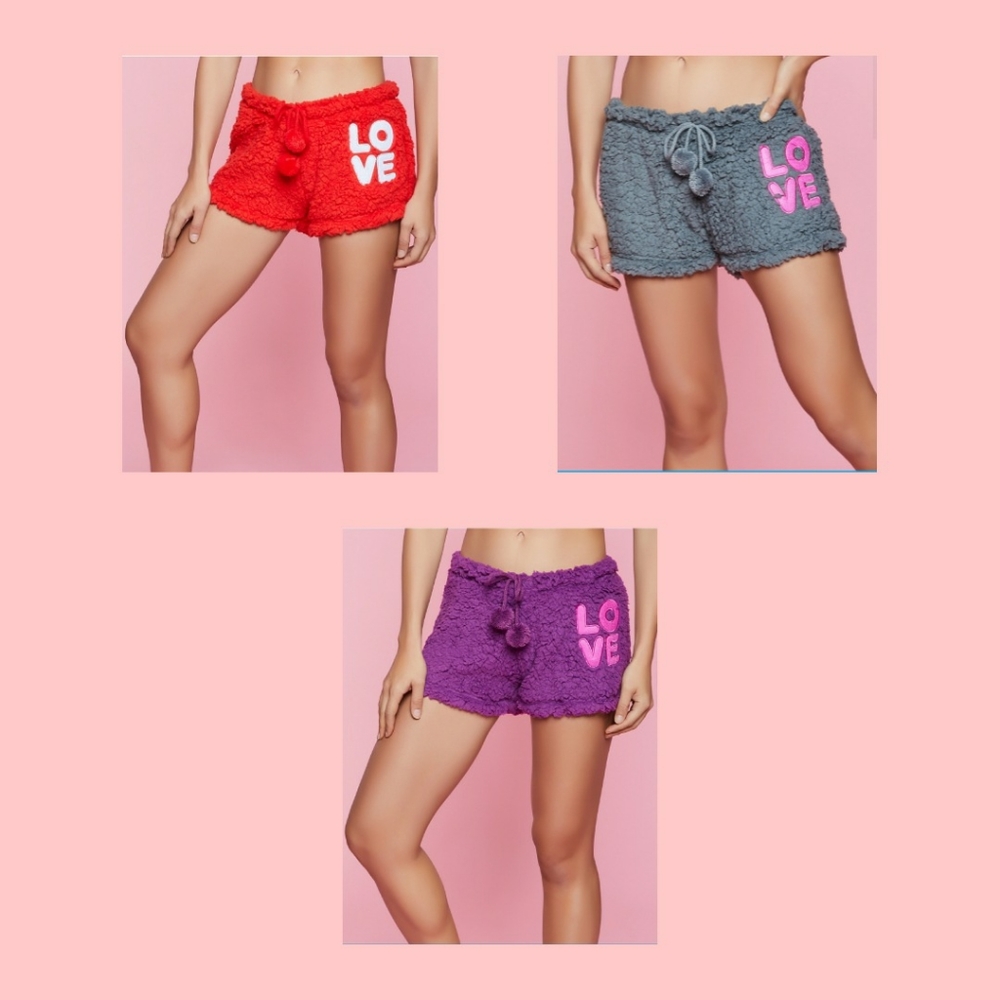 Cozy Love Patch Pajama Shorts